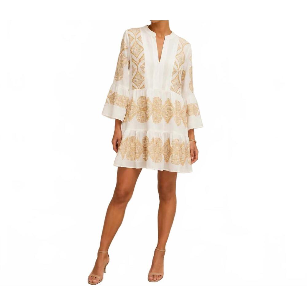 NEW MYSTERY RESORT echo mini dress in off-white